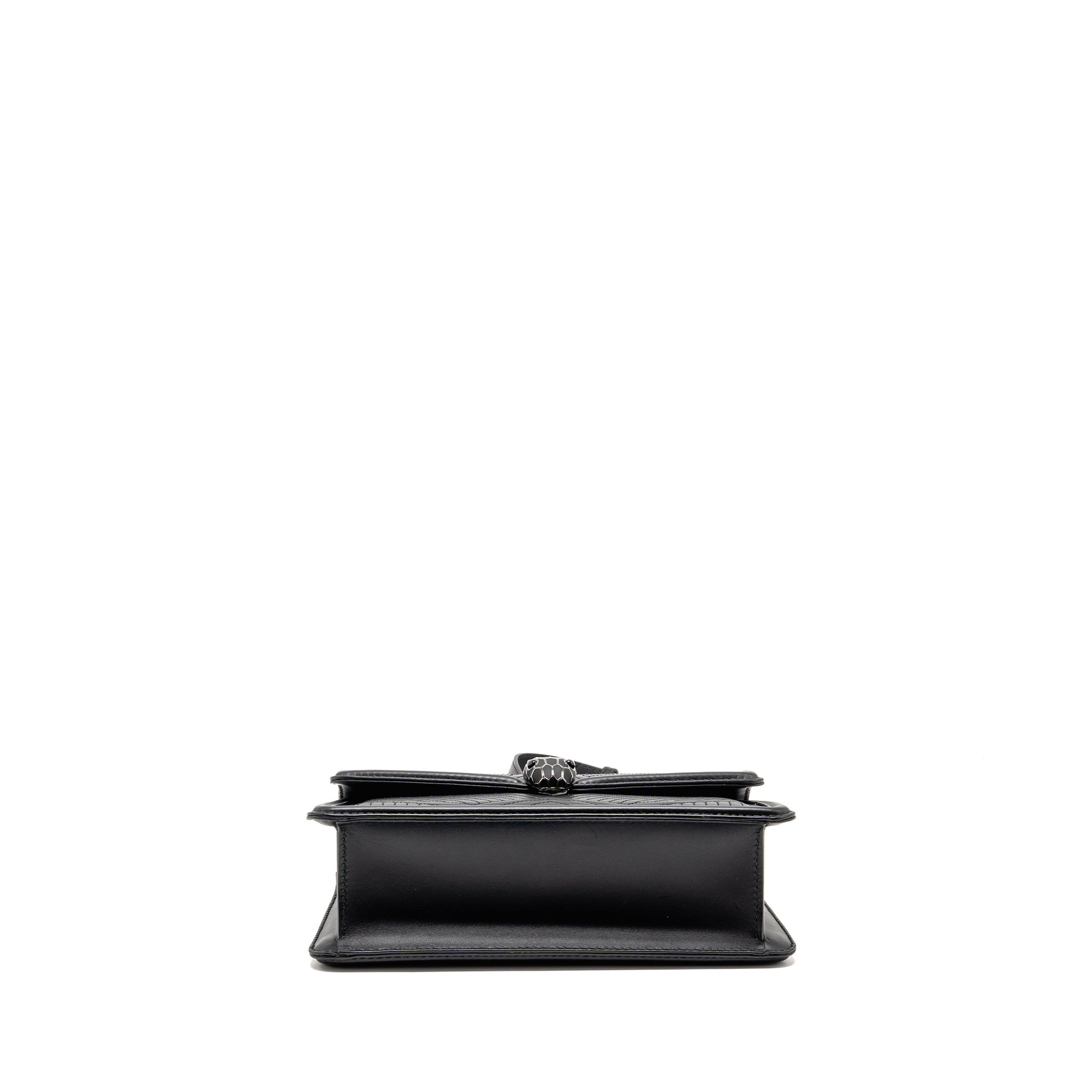 BVLGARI SERPENTI FOREVER FLAP BAG CALFSKIN BLACK RUTHENIUM HARDWARE