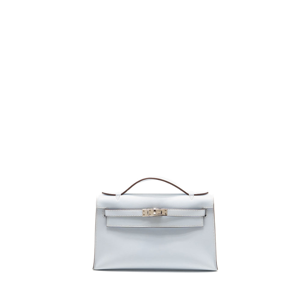 HERMES KELLY POCHETTE SWIFT BLEU BRUME SHW