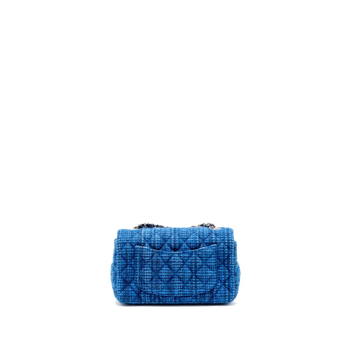 CHANEL MINI RECTANGULAR TWEED BLUE SHW