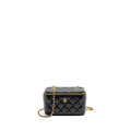 CHANEL LONG VANITY WITH COCO CHARM CHAIN LAMBSKIN BLACK GHW (MICROCHIP)