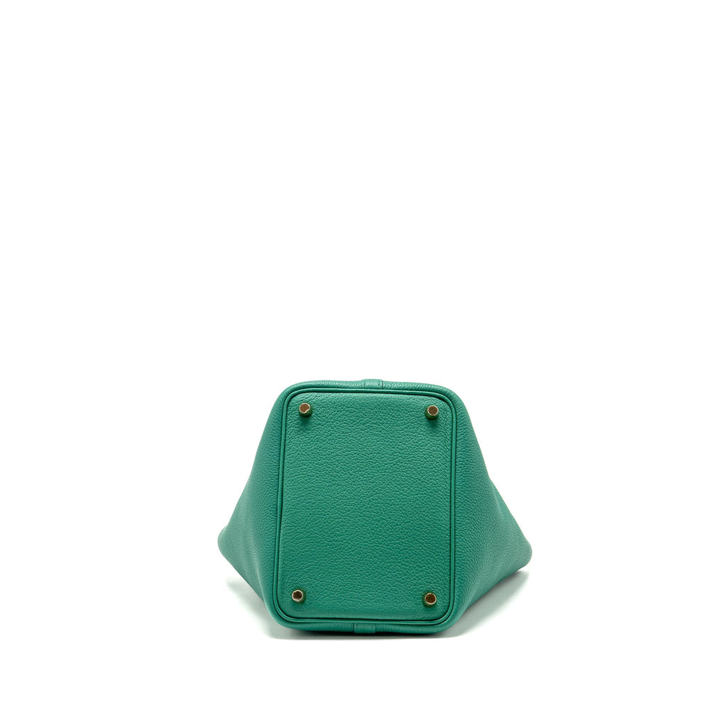 HERMES PICOTIN 18 LOCK BAG TAURILLON MAURICE VERT JADE GHW