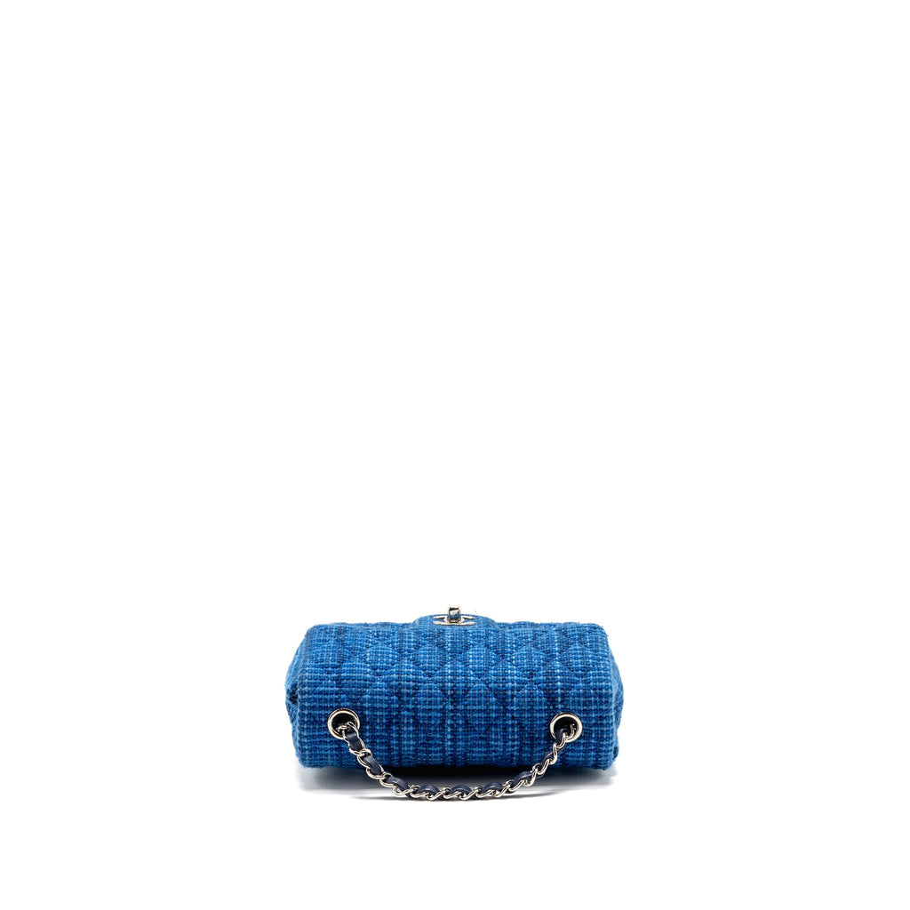 CHANEL MINI RECTANGULAR TWEED BLUE SHW