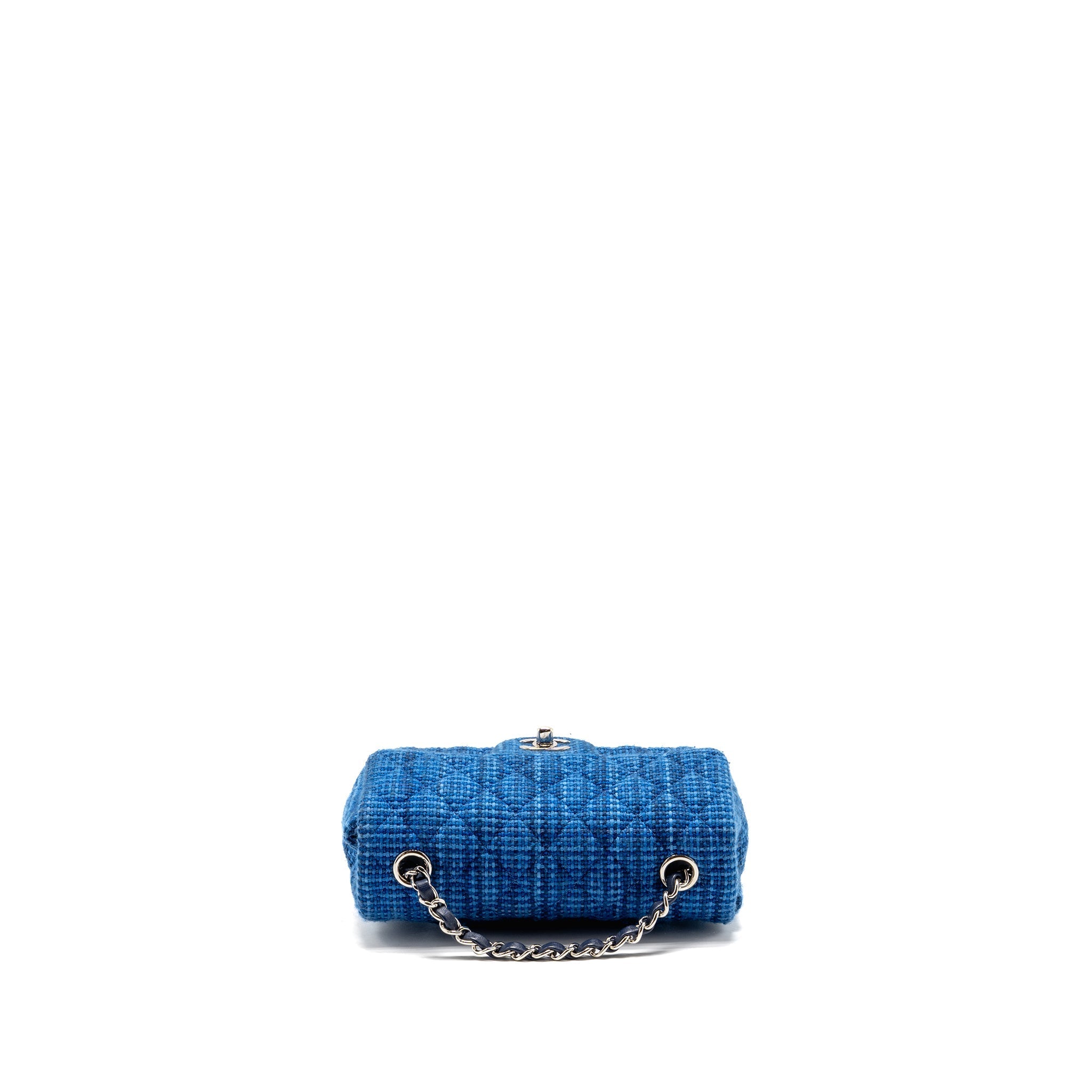 CHANEL MINI RECTANGULAR TWEED BLUE SHW
