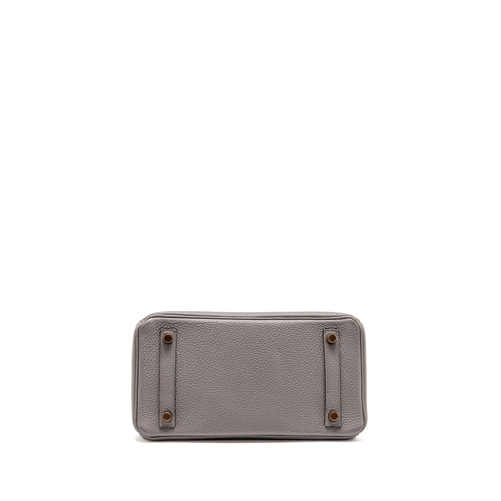 HERMES BIRKIN 25 TOGO GRIS ETAIN RGHW