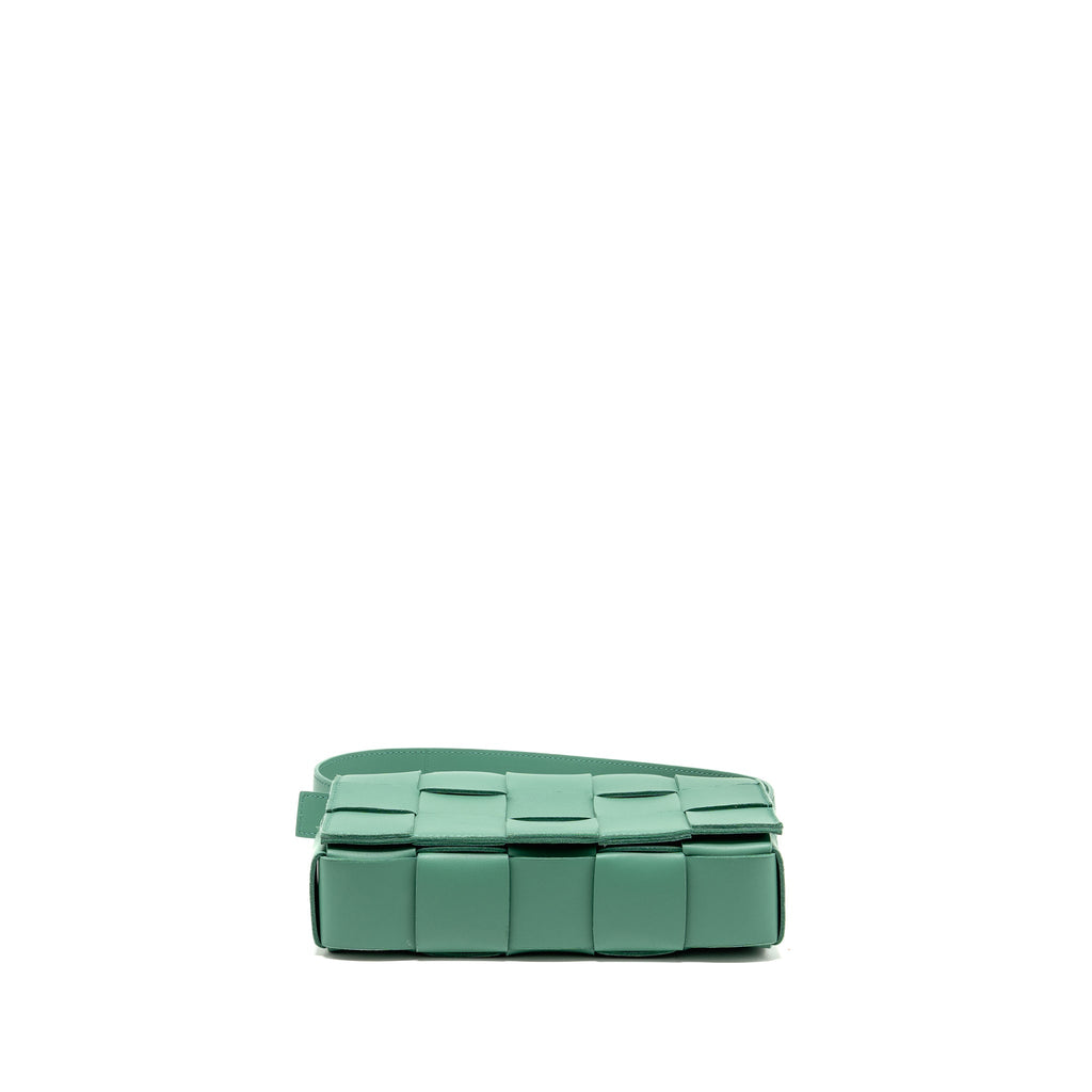 BOTTEGA VENETA CASSETTE BAG LAMBSKIN GREEN GHW