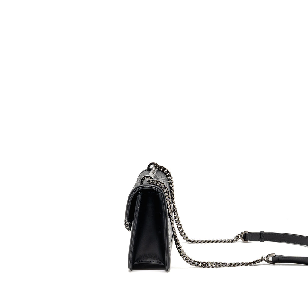 BVLGARI SERPENTI FOREVER FLAP BAG CALFSKIN BLACK RUTHENIUM HARDWARE