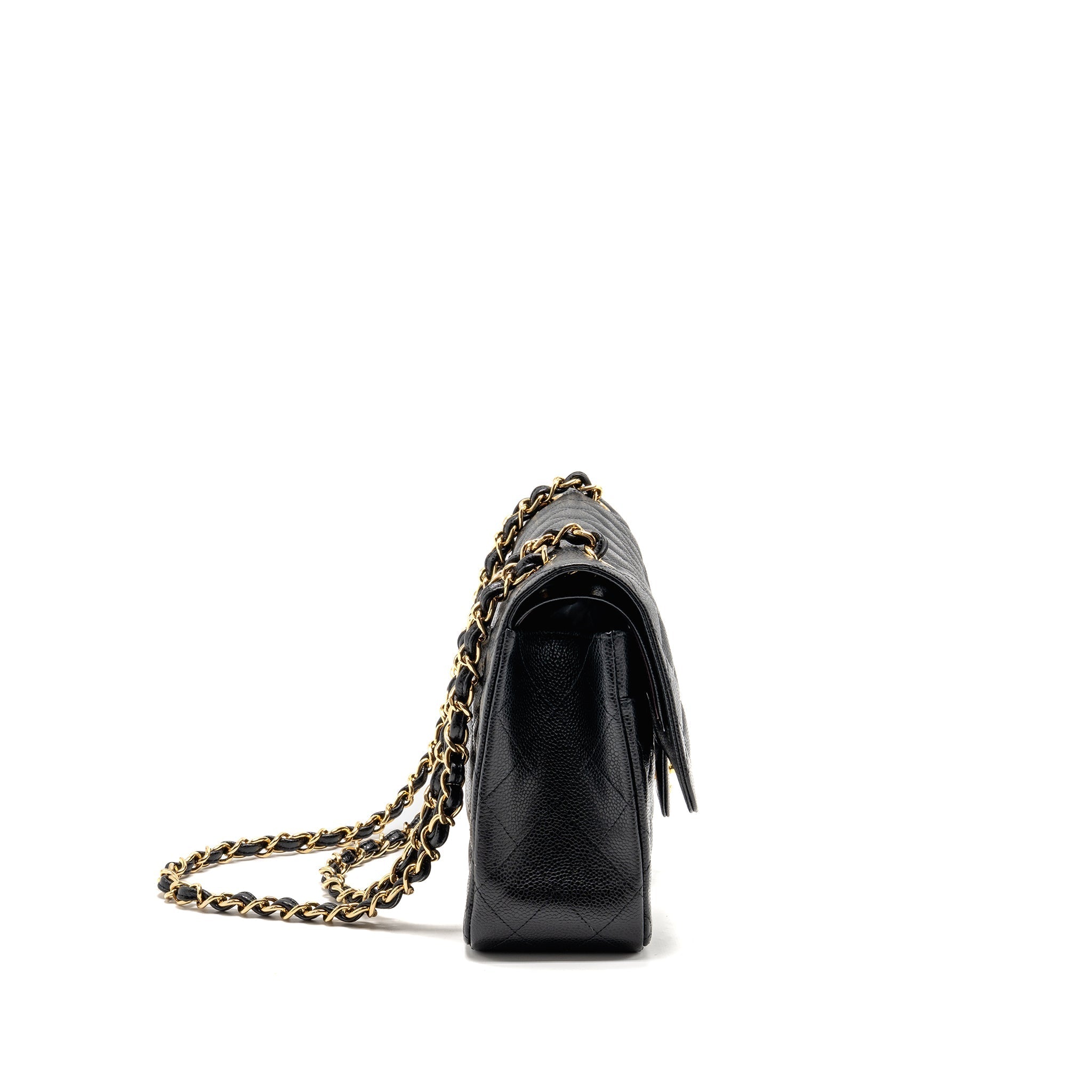 CHANEL JUMBO CLASSIC DOUBLE FLAP BAG CAVIAR BLACK GHW