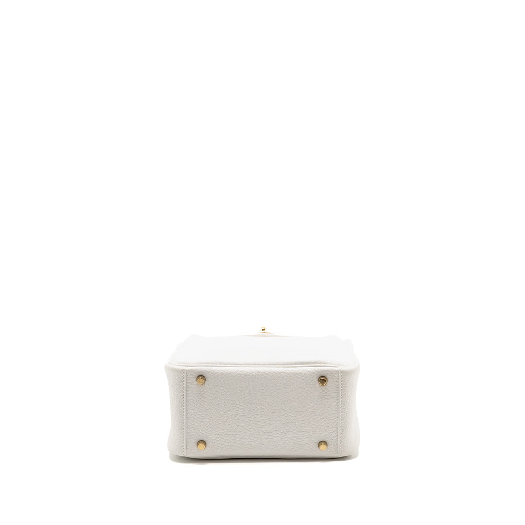 HERMES MINI LINDY CLEMENCE NEW WHITE GHW