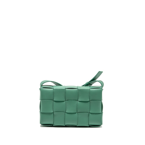 BOTTEGA VENETA CASSETTE BAG LAMBSKIN GREEN GHW