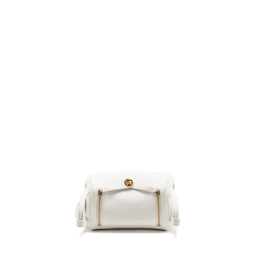 HERMES MINI LINDY CLEMENCE NEW WHITE GHW