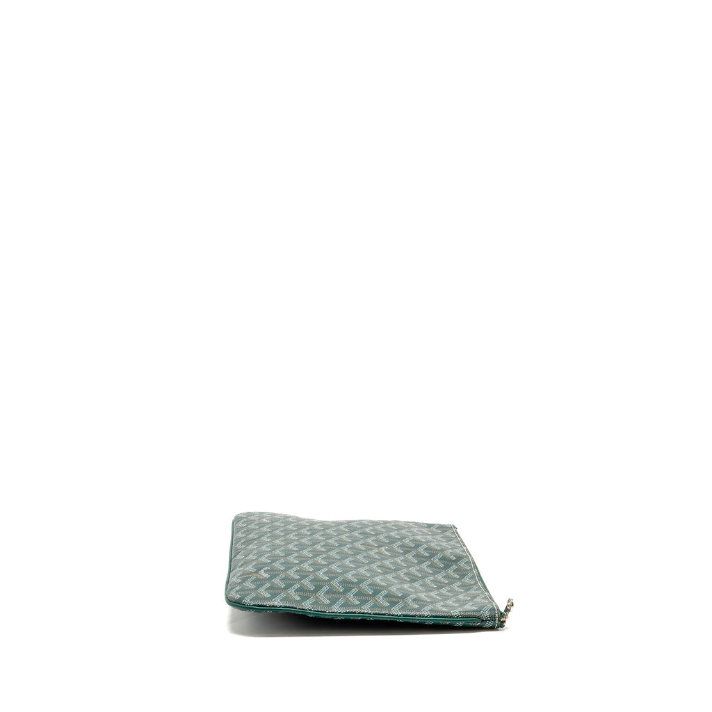 GOYARD SENAT MM POUCH GOYARDINE CANVAS GREEN SHW