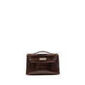 HERMES KELLY POCHETTE SHINY ALLIGATOR MISSISSIPPIENSIS 33 MIEL SHW SQUARE M