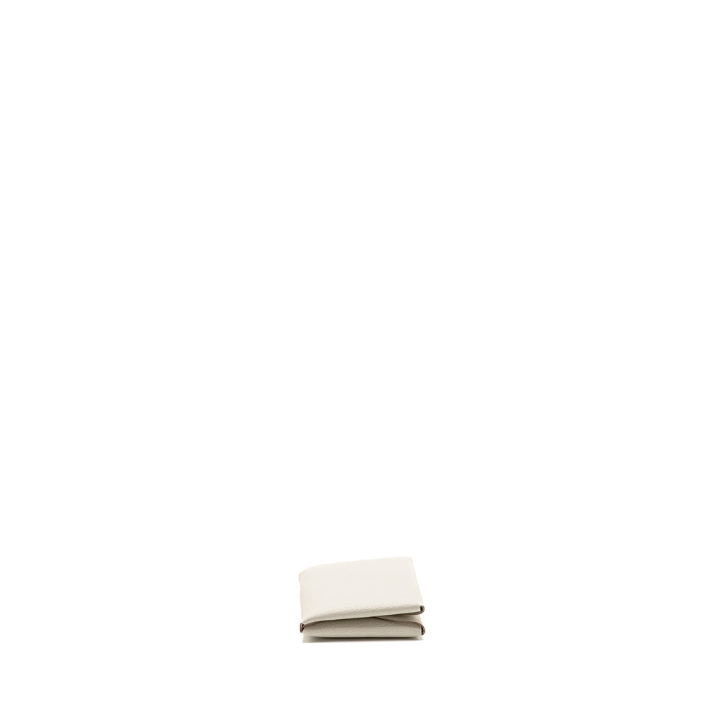 HERMES CALVI DUO CARD HOLDER CHEVRE MYSORE GOATSKIN GRIS PALE SHW