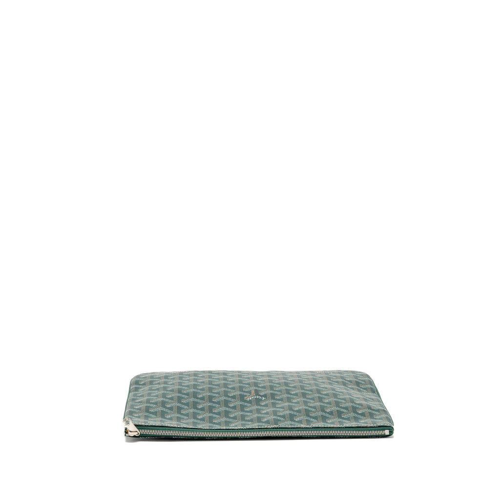GOYARD SENAT MM POUCH GOYARDINE CANVAS GREEN SHW