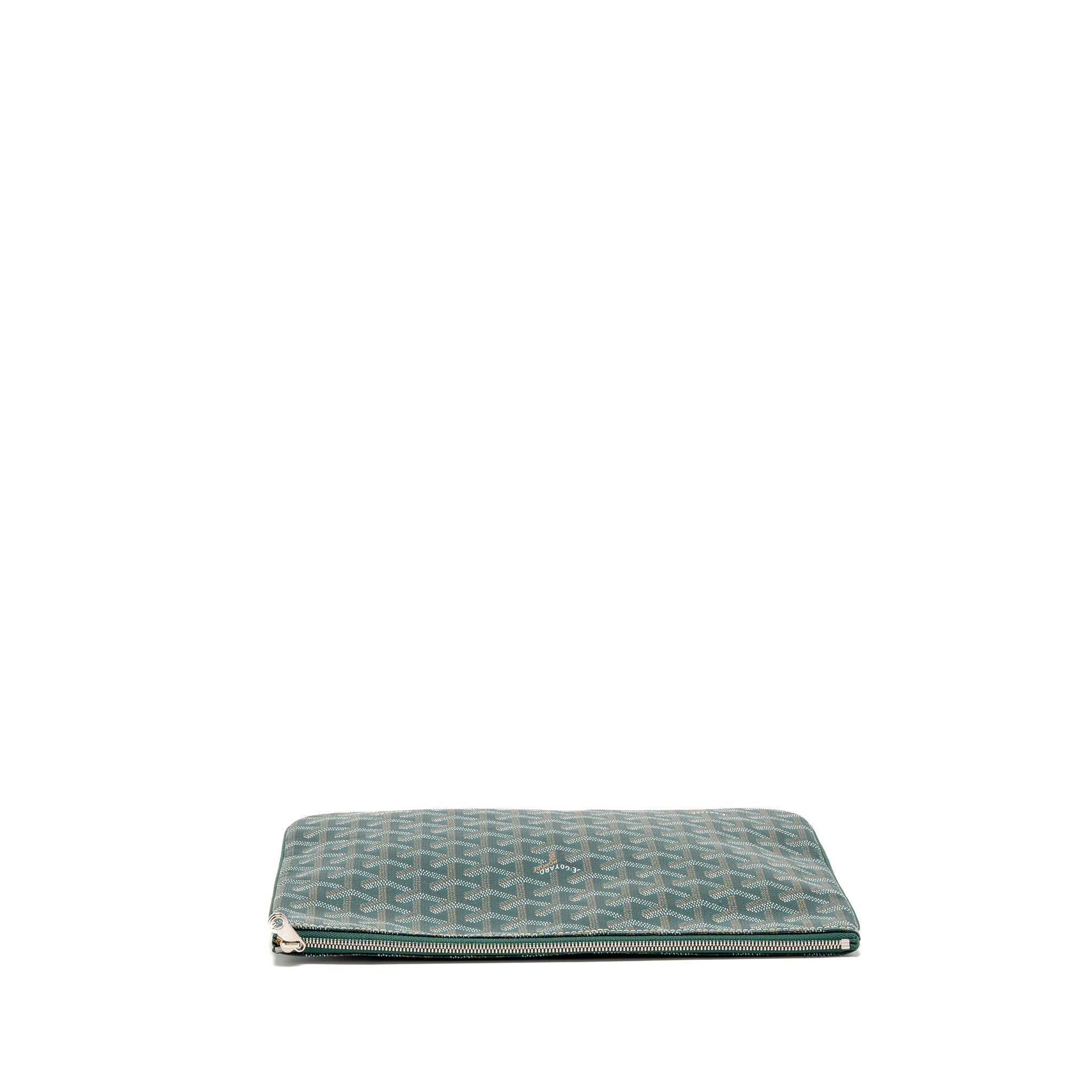 GOYARD SENAT MM POUCH GOYARDINE CANVAS GREEN SHW