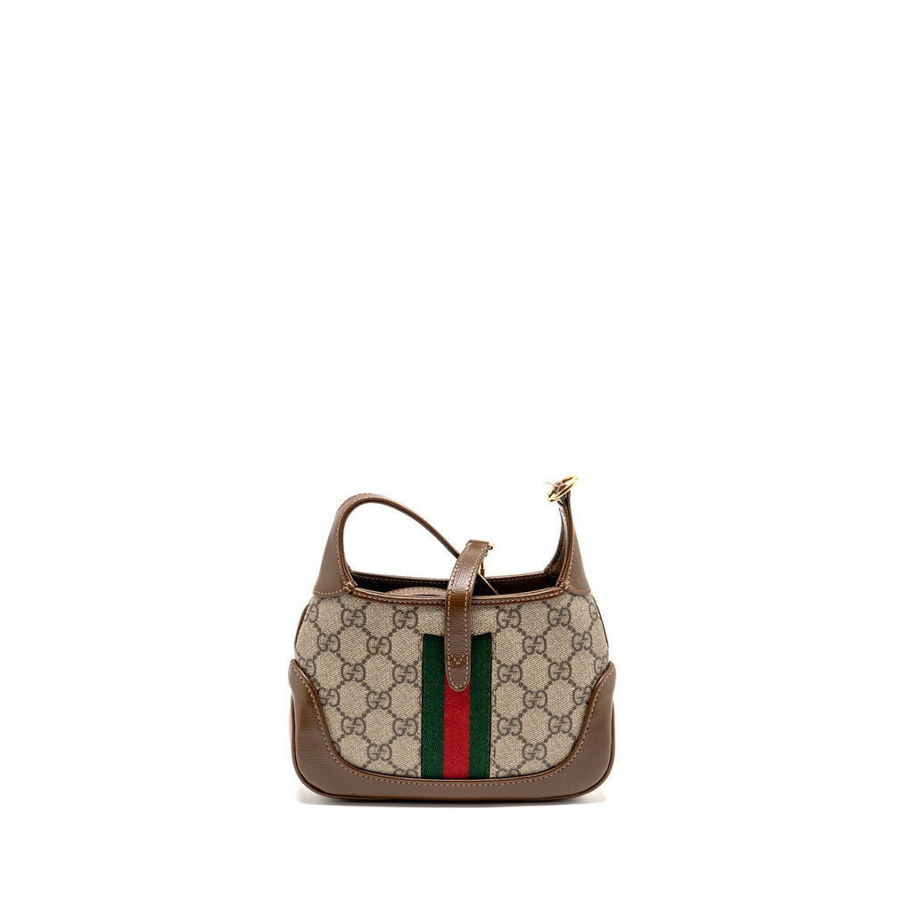 GUCCI JACKIE 1961 MINI SHOULDER BAG GG SUPREME CANVAS/CALFSKIN BROWN/MULTICOLOUR GHW