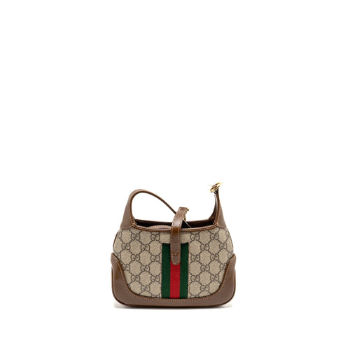 GUCCI JACKIE 1961 MINI SHOULDER BAG GG SUPREME CANVAS/CALFSKIN BROWN/MULTICOLOUR GHW