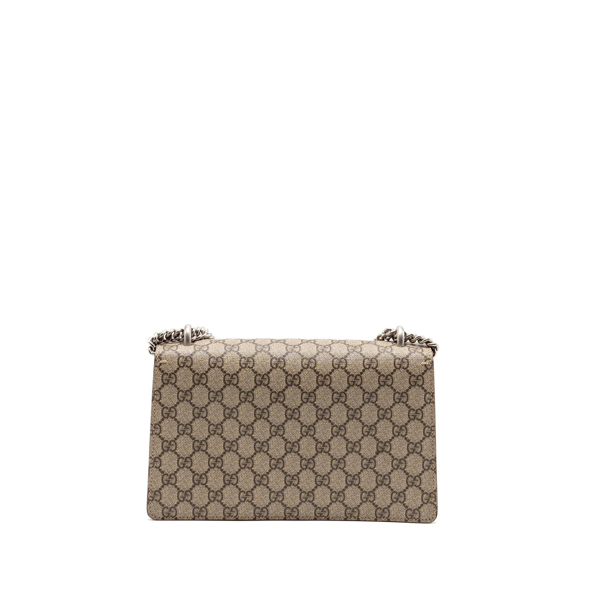 GUCCI SMALL DIONYSUS SHOULDER BAG GG SUPREME CANVAS/SUEDE RED SHW