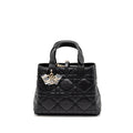 DIOR MEDIUM DIOR TOUJOURS TOTE BAG MACROCANNAGE CALFSKIN BLACK LGHW