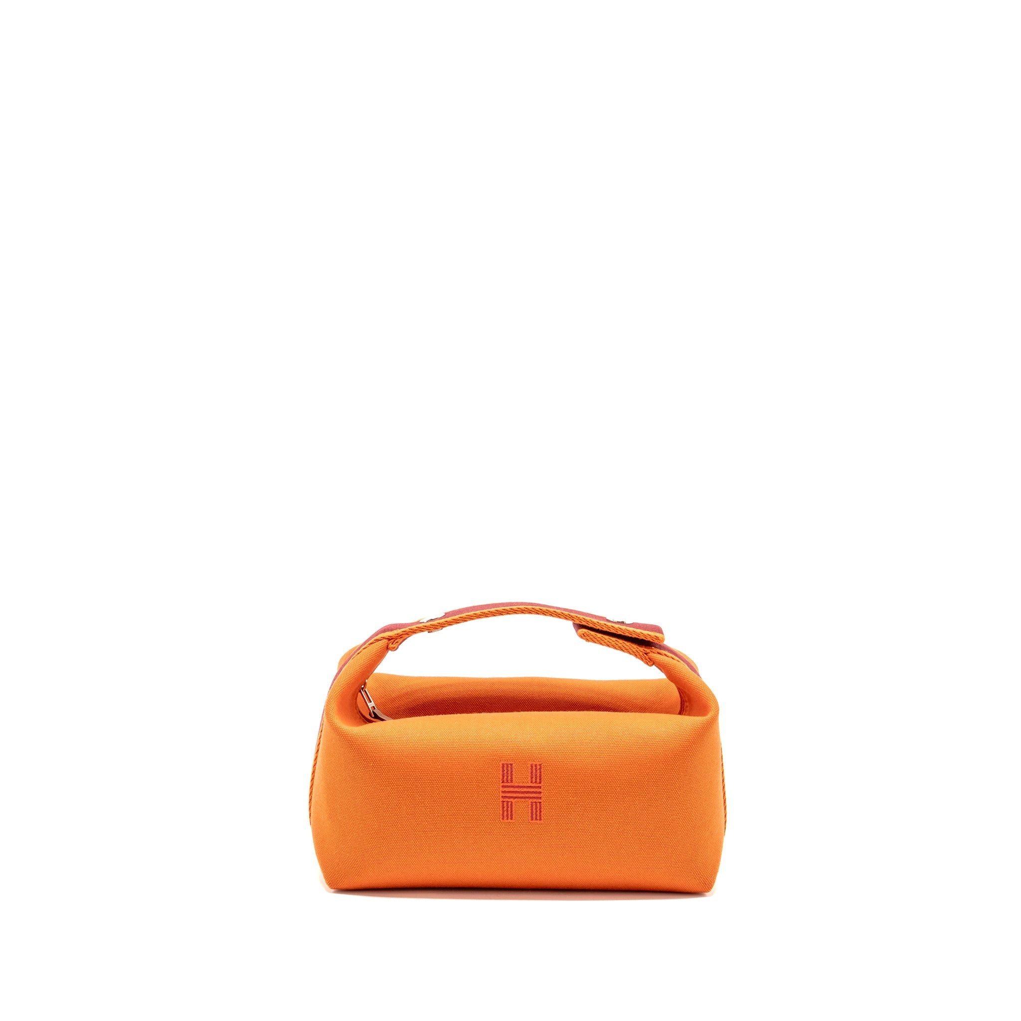 HERMES BRIDE-A-BRAC TRAVEL CASE, SMALL MODEL CANVAS ORANGE FEU SHW