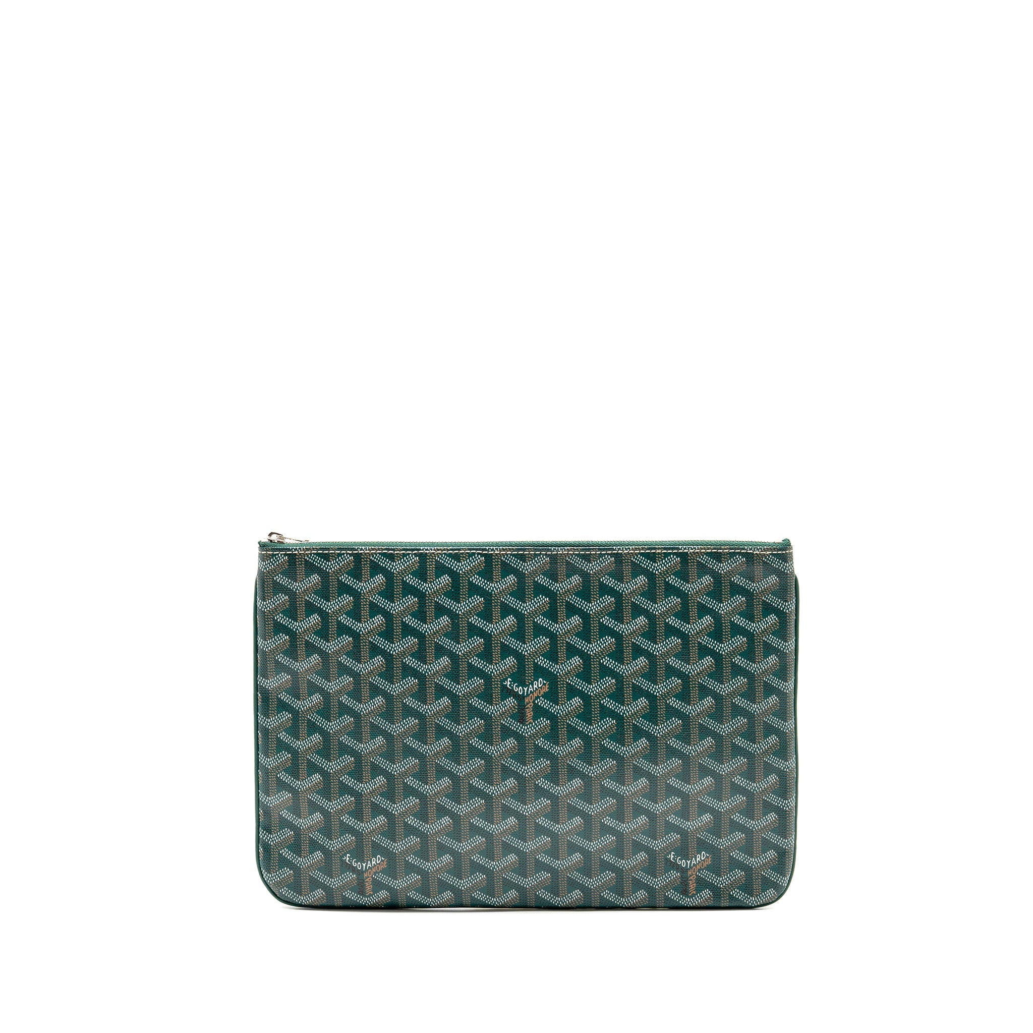 GOYARD SENAT MM POUCH GOYARDINE CANVAS GREEN SHW
