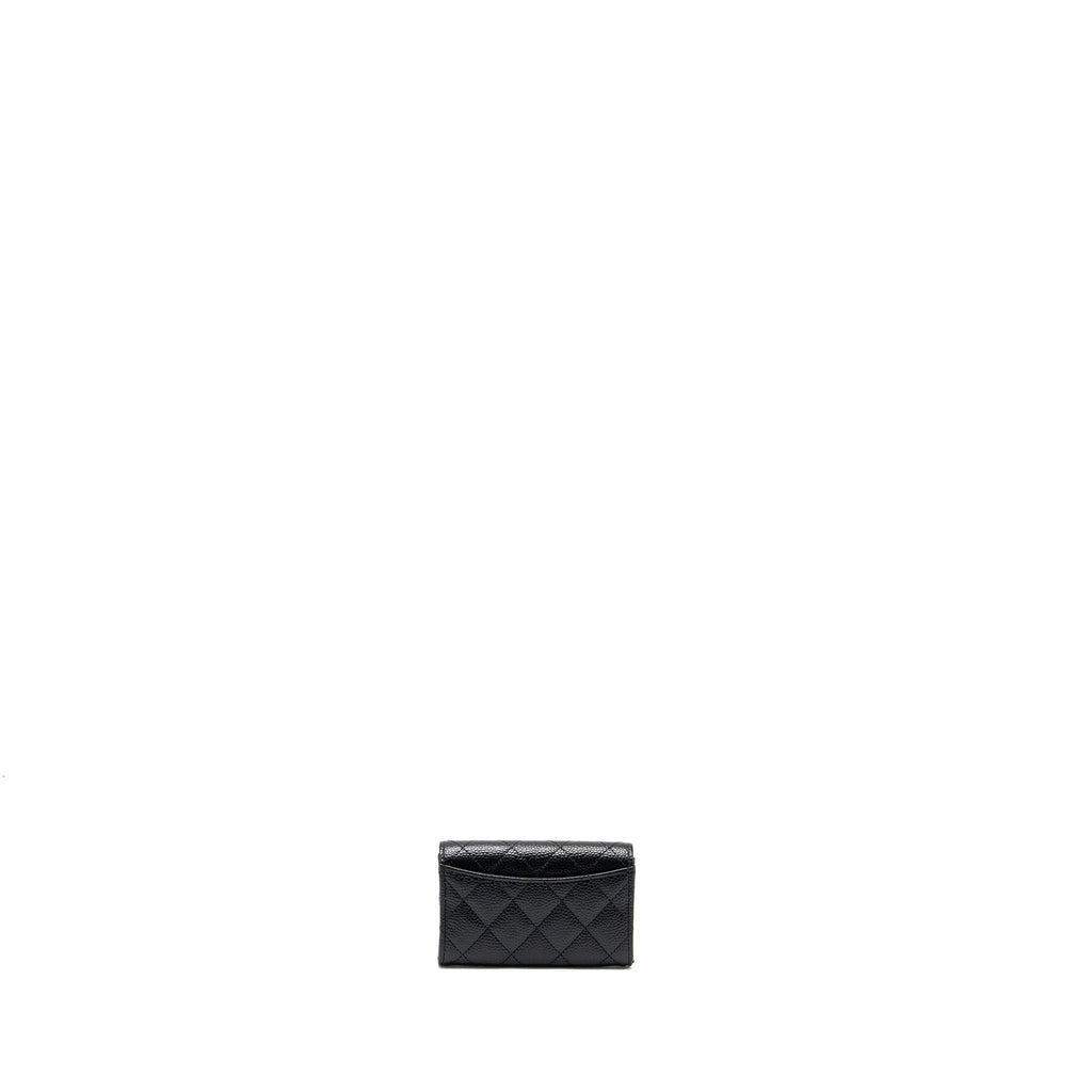 CHANEL CLASSIC FLAP CARD HOLDER CAVIAR BLACK GHW (MICROCHIP)