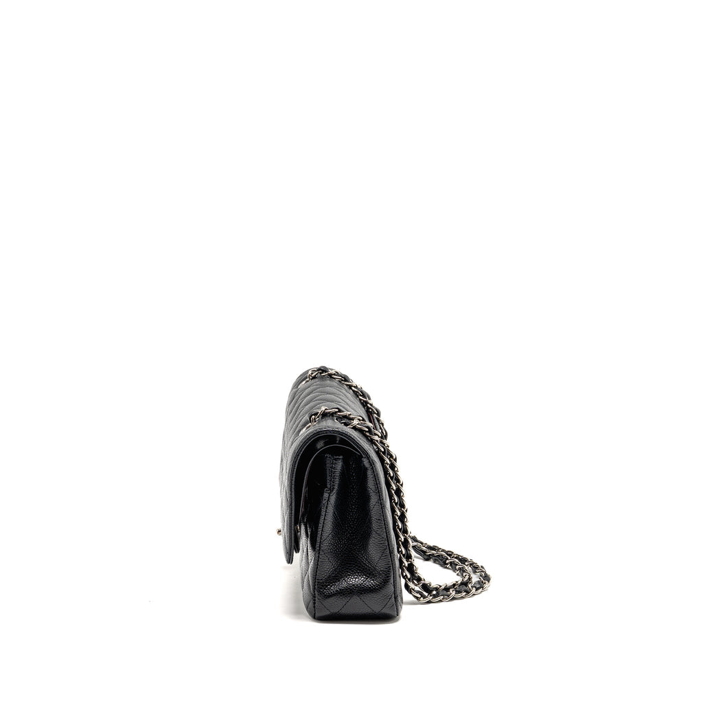 CHANEL MEDIUM CLASSIC DOUBLE FLAP BAG CAVIAR BLACK SHW