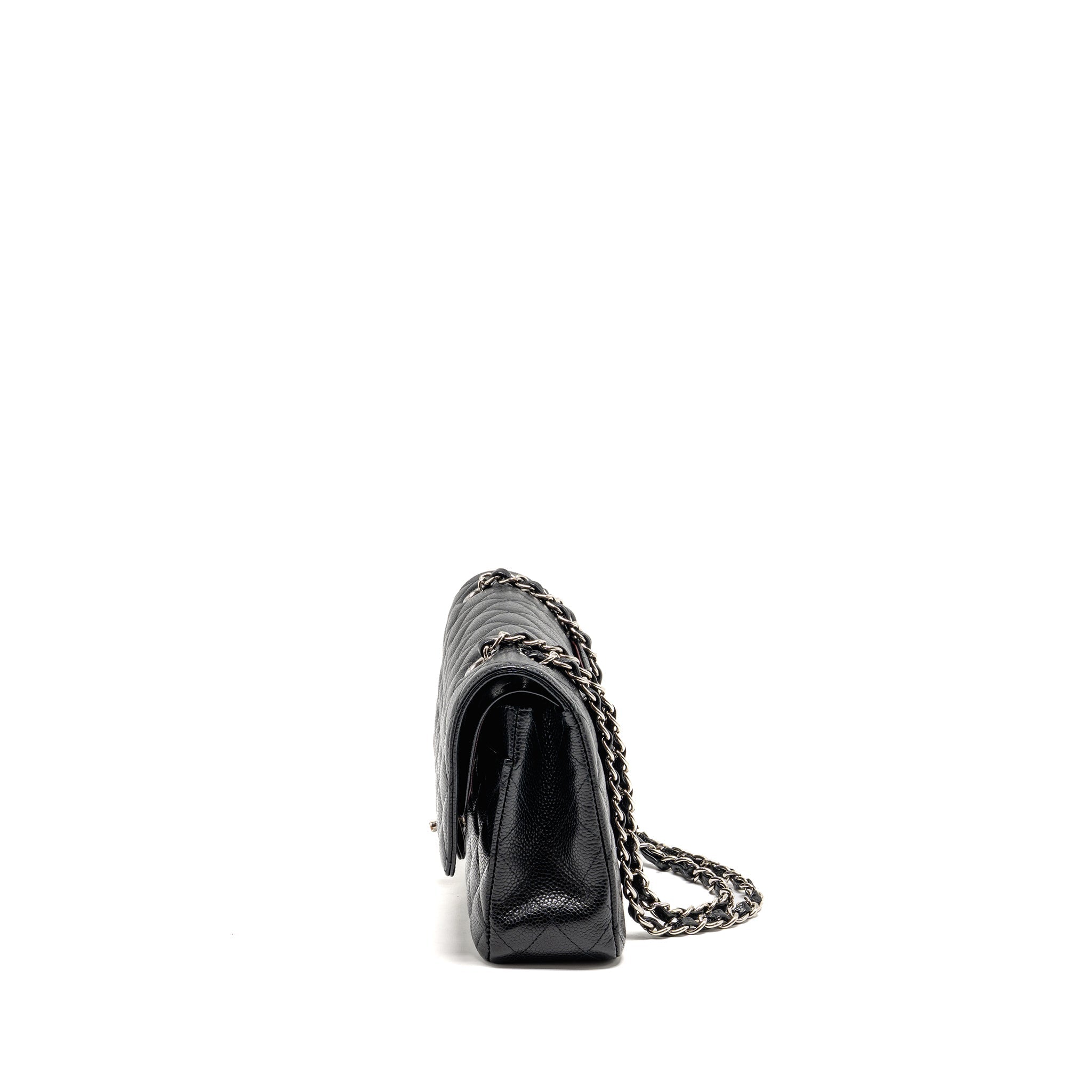 CHANEL MEDIUM CLASSIC DOUBLE FLAP BAG CAVIAR BLACK SHW