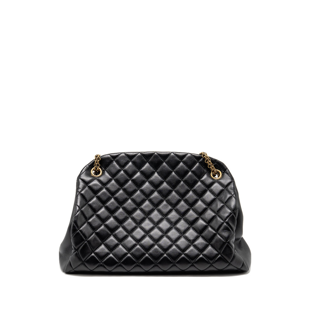 CHANEL JUST MADEMOISELLE BOWLING BAG LAMBSKIN BLACK GHW