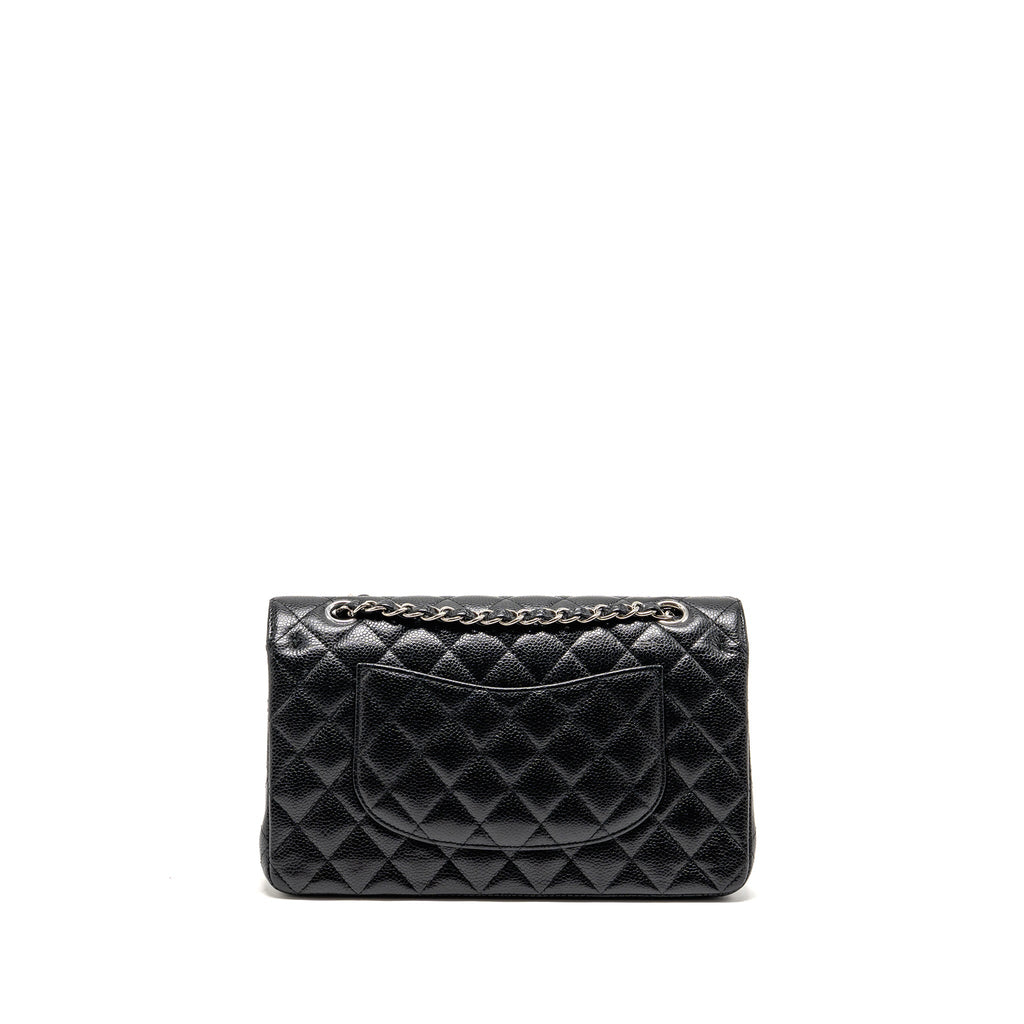 CHANEL MEDIUM CLASSIC DOUBLE FLAP BAG CAVIAR BLACK SHW
