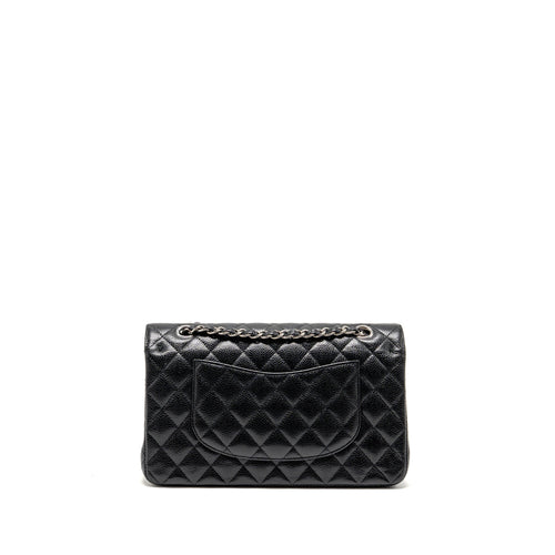 CHANEL MEDIUM CLASSIC DOUBLE FLAP BAG CAVIAR BLACK SHW