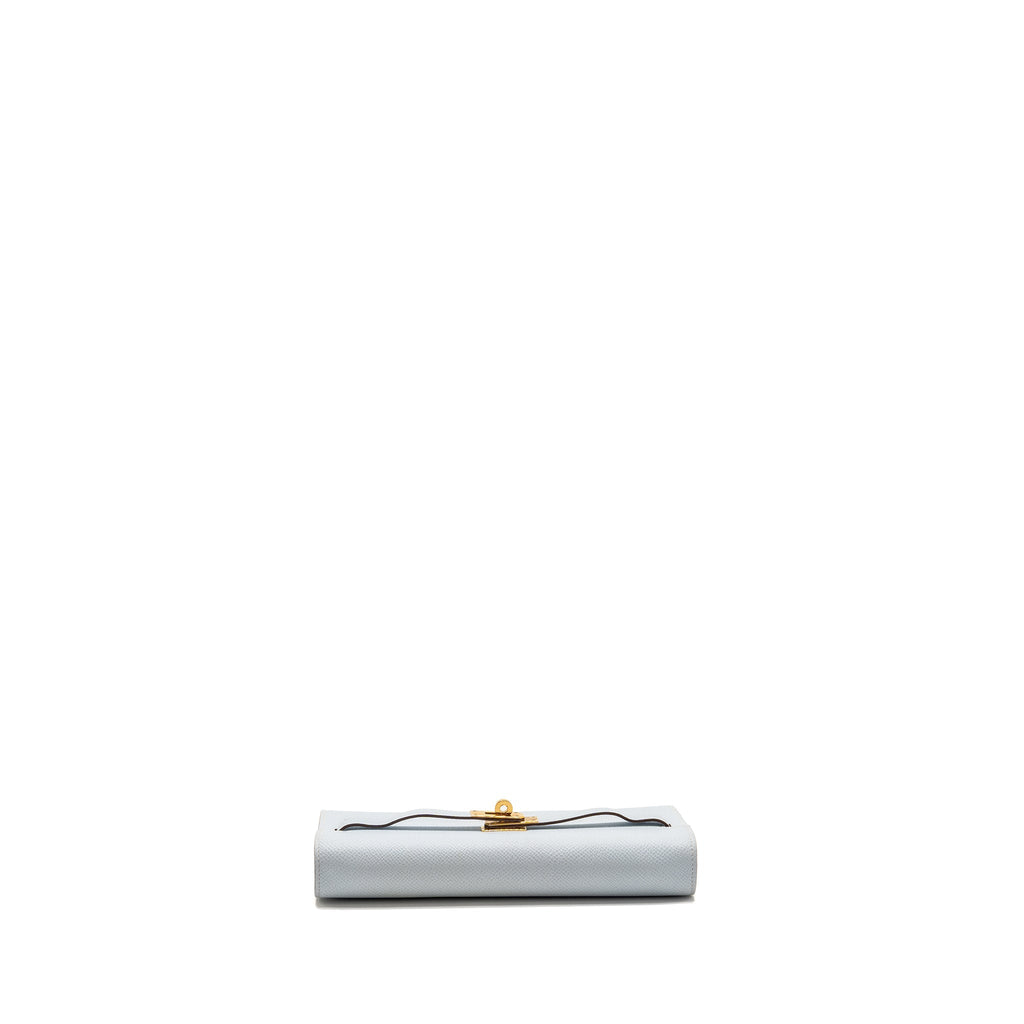 HERMES CLASSIC KELLY TO GO EPSOM BLUE BRUME GHW