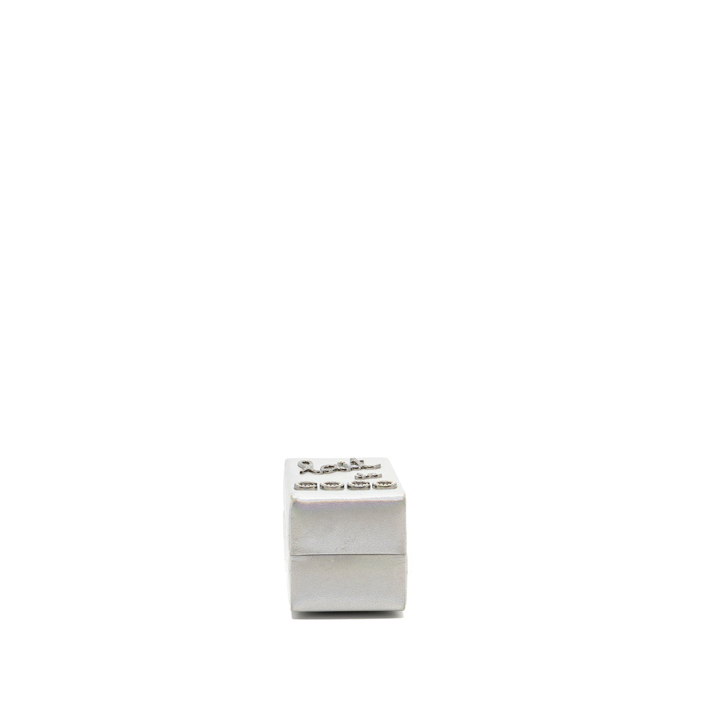 CHANEL 14K LIMITED EDITION RUNWAY LAIT DE COCO MILK CARTON EVENING CHAIN BAG GOATSKIN IRIDESCENT SILVER SHINY RUTHENIUM HARDWARE