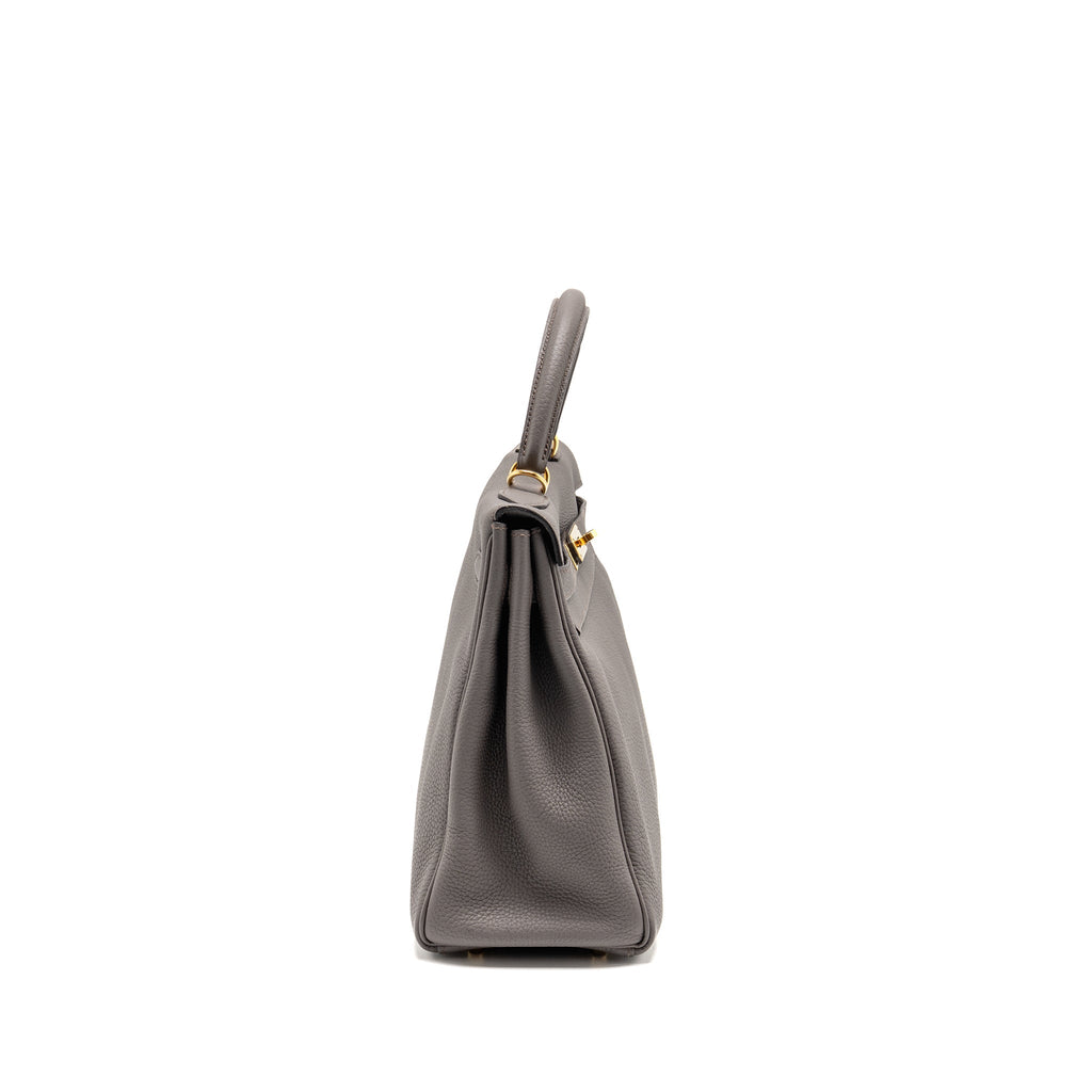 HERMES KELLY 32 TOGO 8F GRIS ETAIN GHW