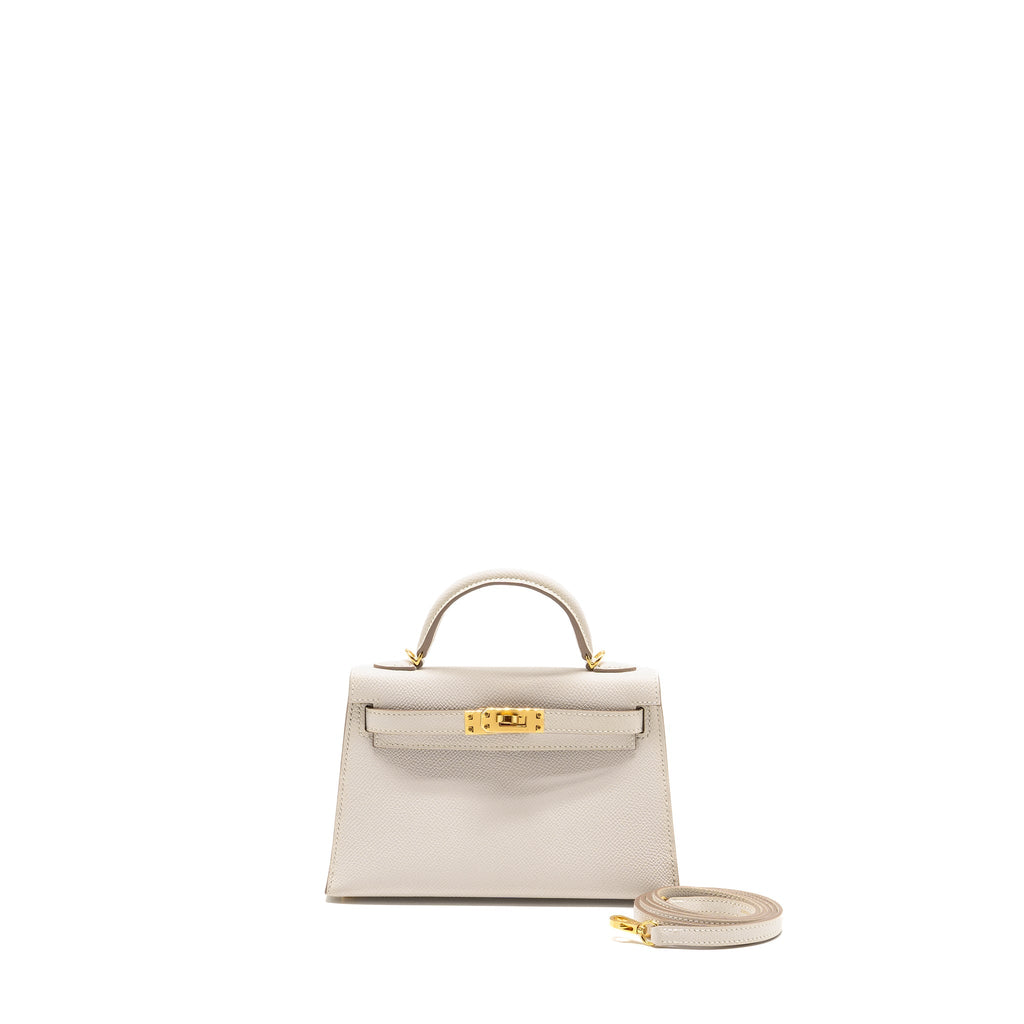 HERMES MINI KELLY II EPSOM GRIS PALE GHW