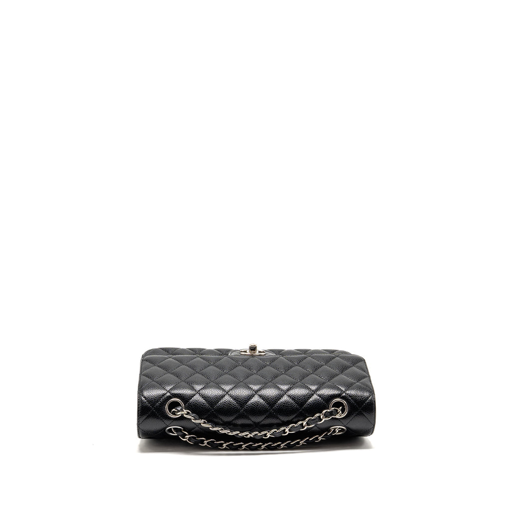 CHANEL MEDIUM CLASSIC DOUBLE FLAP BAG CAVIAR BLACK SHW