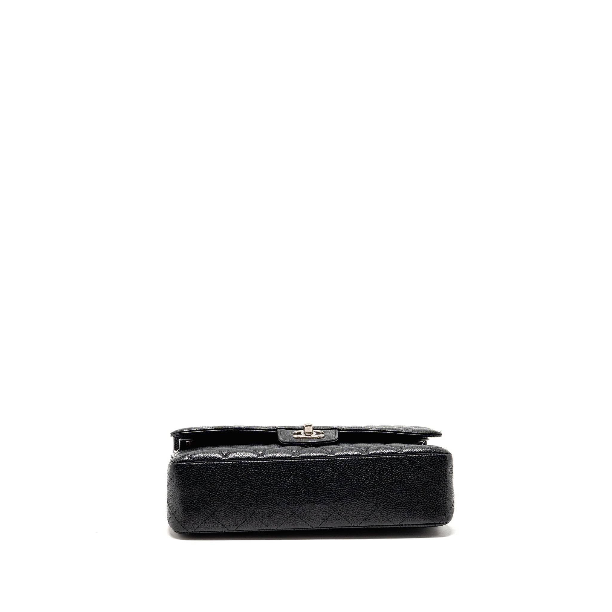 CHANEL MEDIUM CLASSIC DOUBLE FLAP BAG CAVIAR BLACK SHW