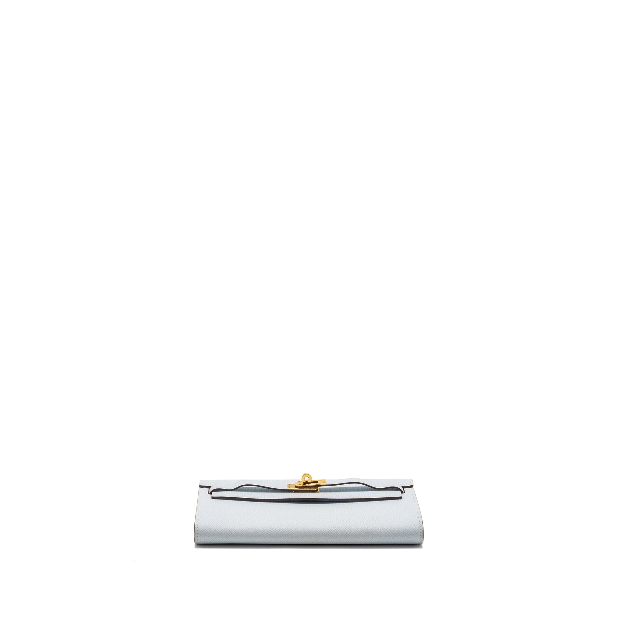HERMES CLASSIC KELLY TO GO EPSOM BLUE BRUME GHW