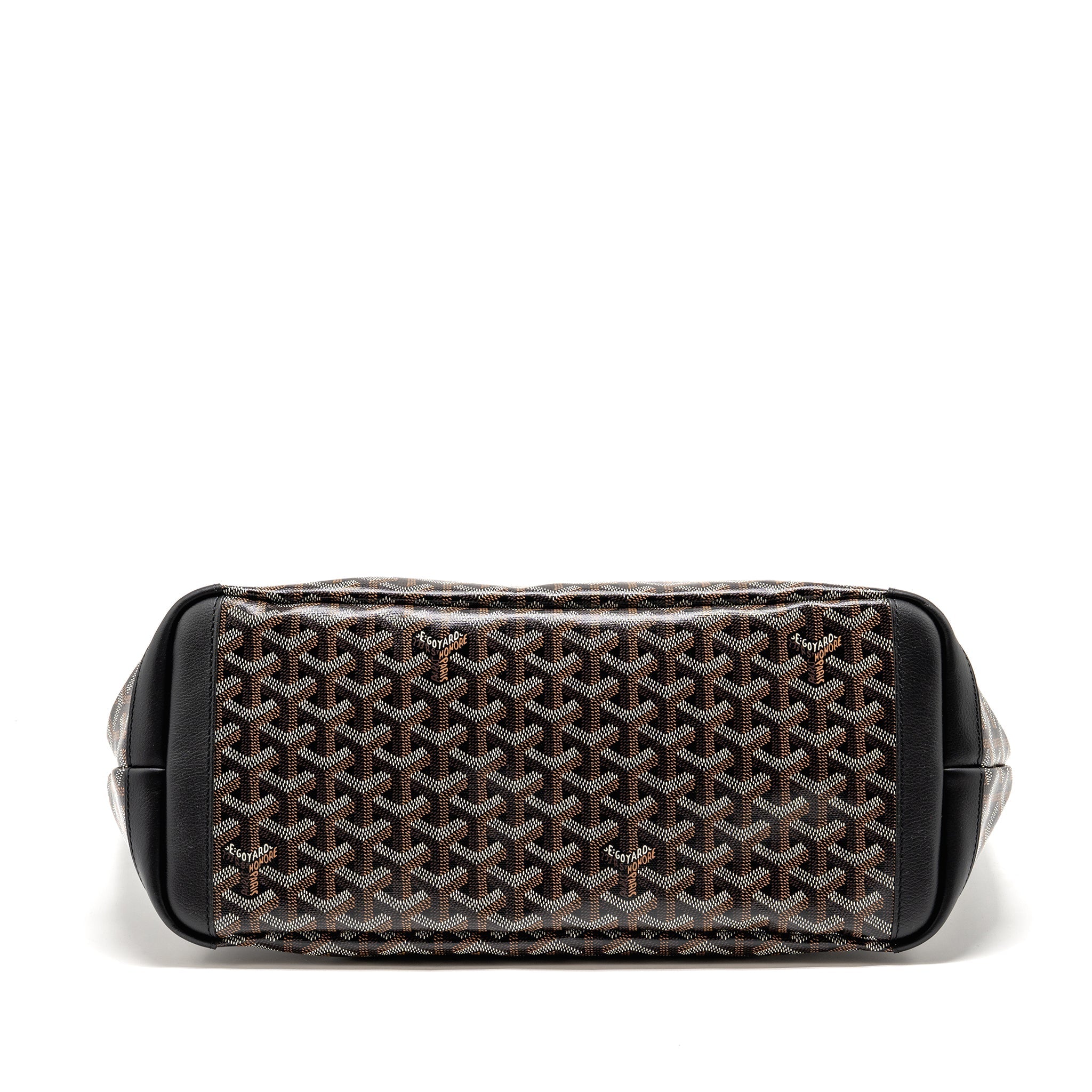 GOYARD ARTOIS MM HANDBAG GOYARDINE CANVAS/CALFSKIN BLACK SHW