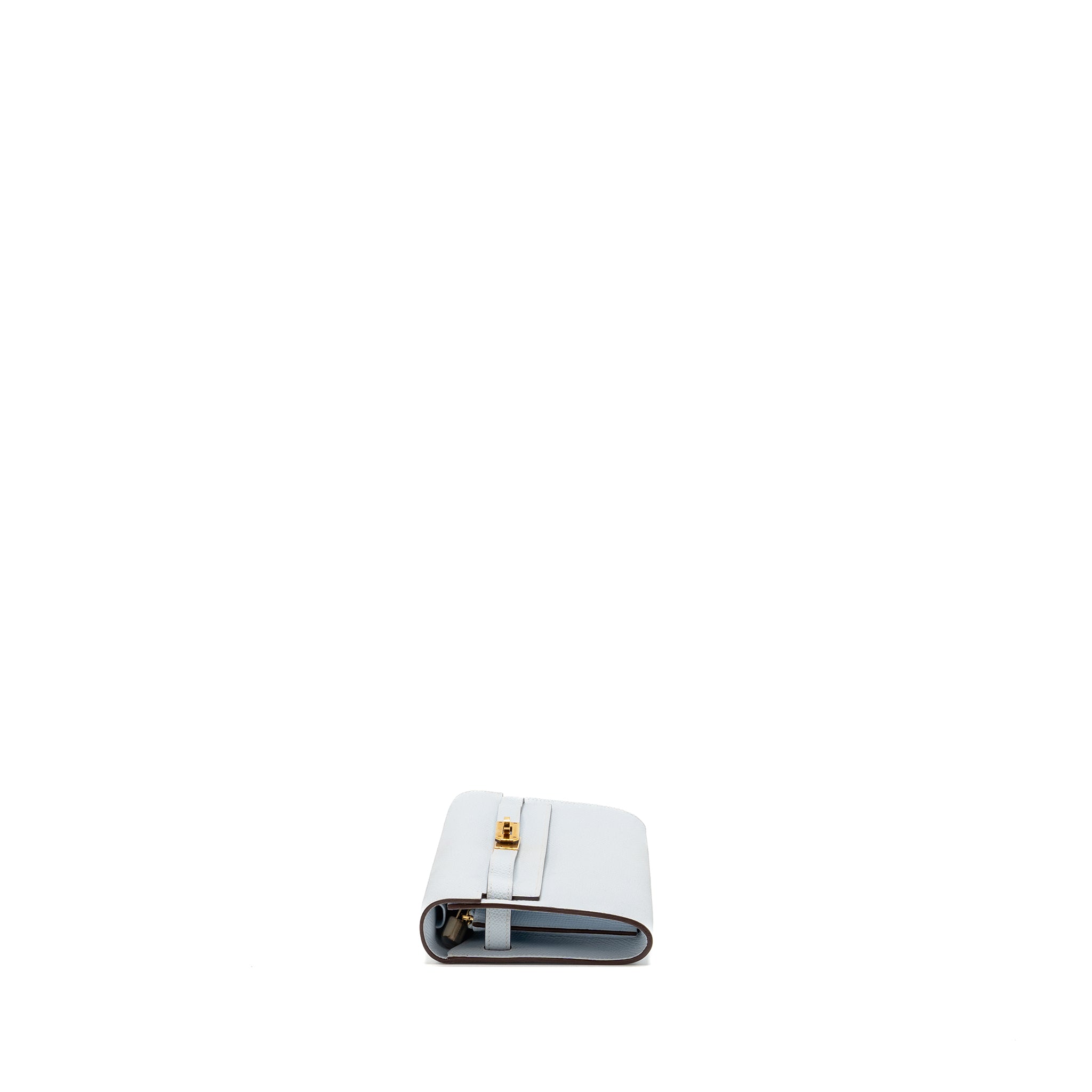 HERMES CLASSIC KELLY TO GO EPSOM BLUE BRUME GHW