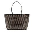 GOYARD ARTOIS MM HANDBAG GOYARDINE CANVAS/CALFSKIN BLACK SHW