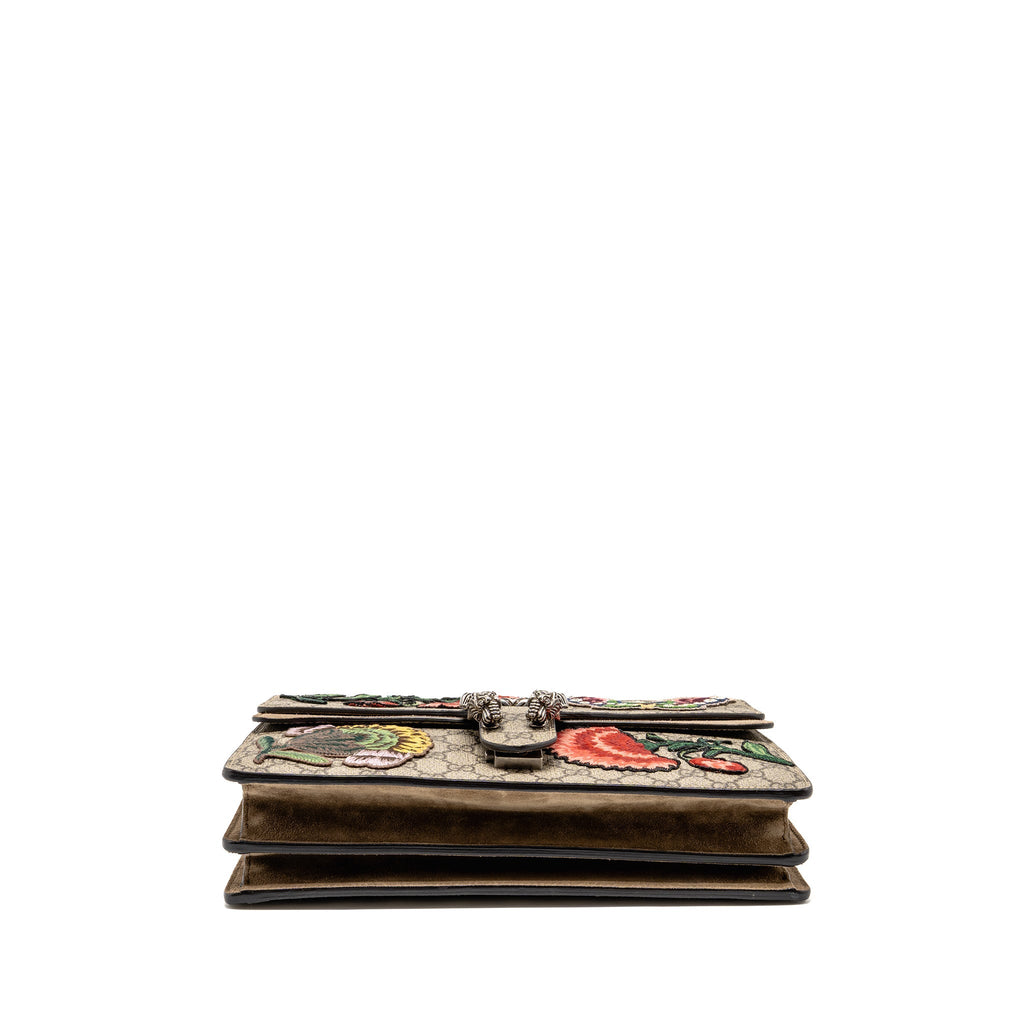 GUCCI MEDIUM EMBROIDERED DIONYSUS SHOULDER BAG GG SUPREME CANVAS/SUEDE LEATHER MULTICOLOUR SHW