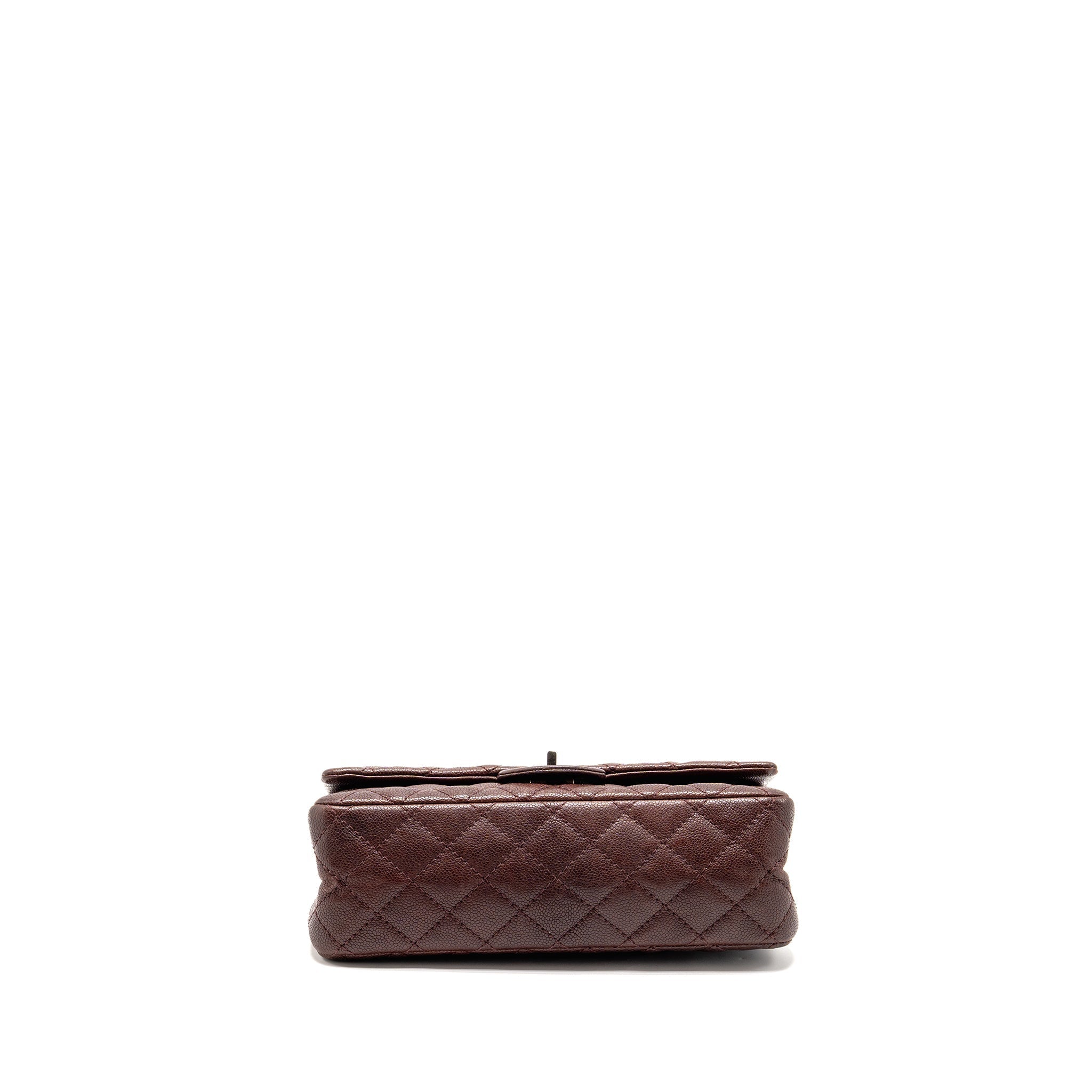CHANEL SMALL 2.55 REISSUE DOUBLE FLAP BAG SHINY GRAINED CALFSKIN BURGUNDY SHW