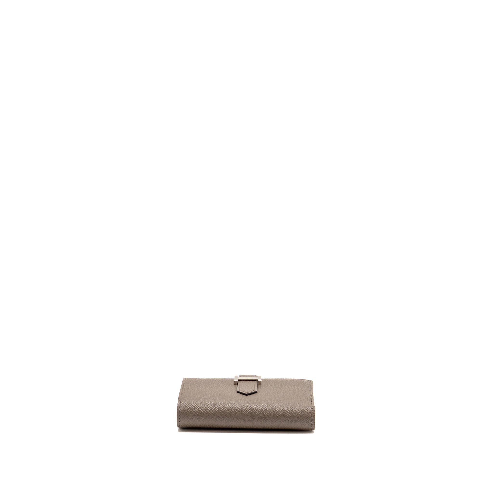 HERMES BEARN COMPACT WALLET EPSOM GRIS ETAIN SHW