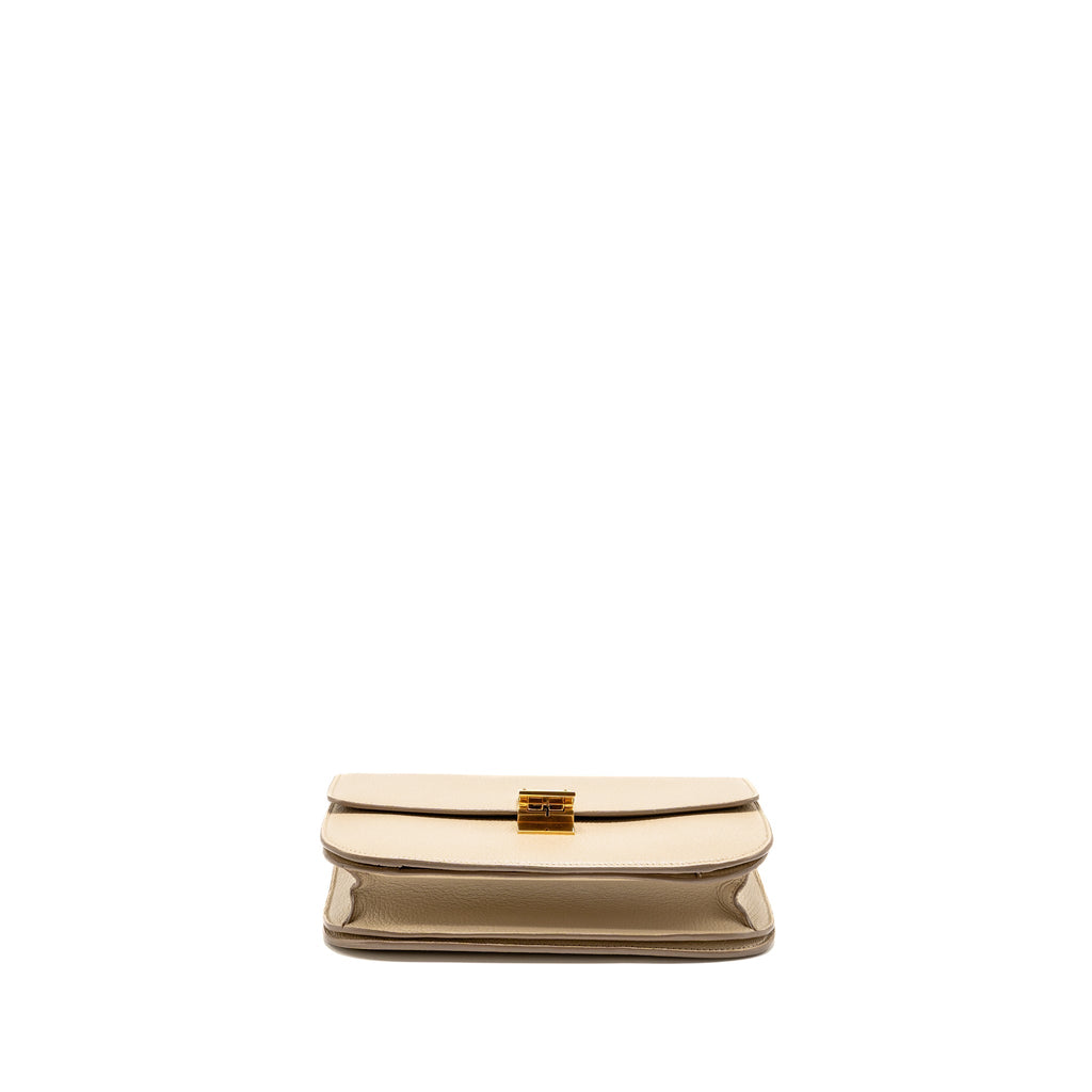 CELINE MEDIUM CLASSIC BOX BAG GOATSKIN BEIGE GHW