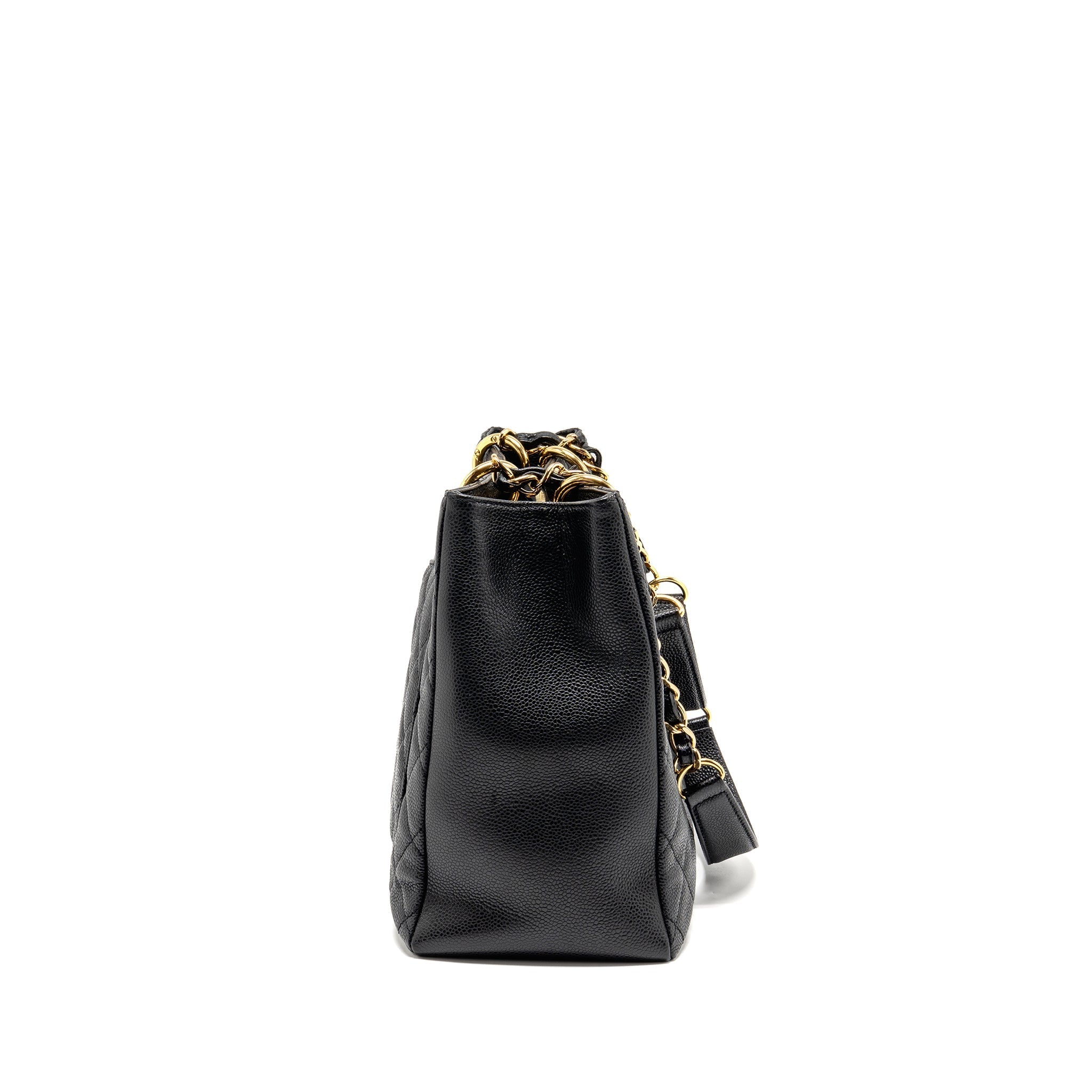 CHANEL GRAND SHOPPING TOTE BAG CAVIAR BLACK GHW