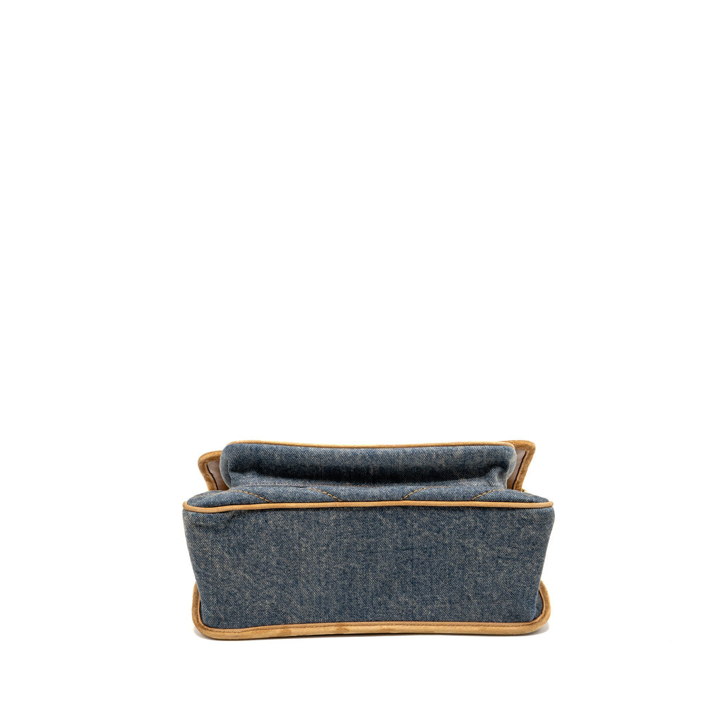 SAINT LAURENT/YSL NIKI SHOULDER BAG DENIM BLUE/ CINNAMON GHW