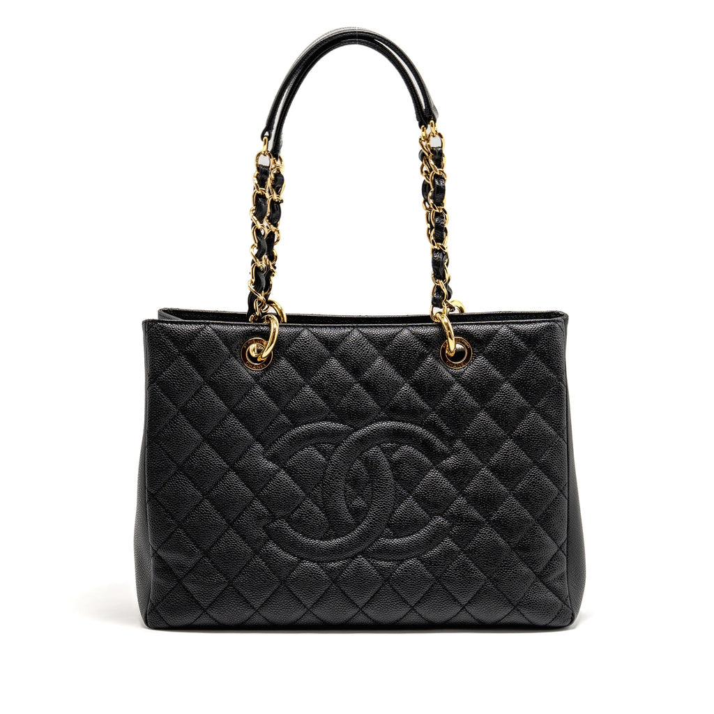 CHANEL GRAND SHOPPING TOTE BAG CAVIAR BLACK GHW