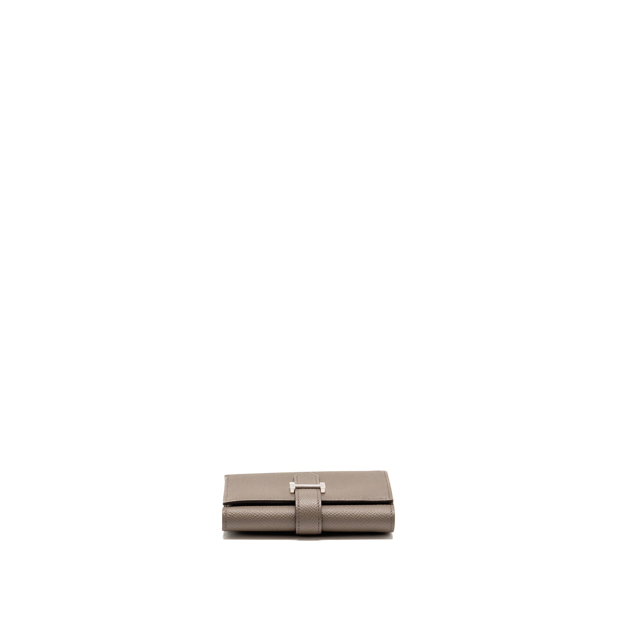 HERMES BEARN COMPACT WALLET EPSOM GRIS ETAIN SHW
