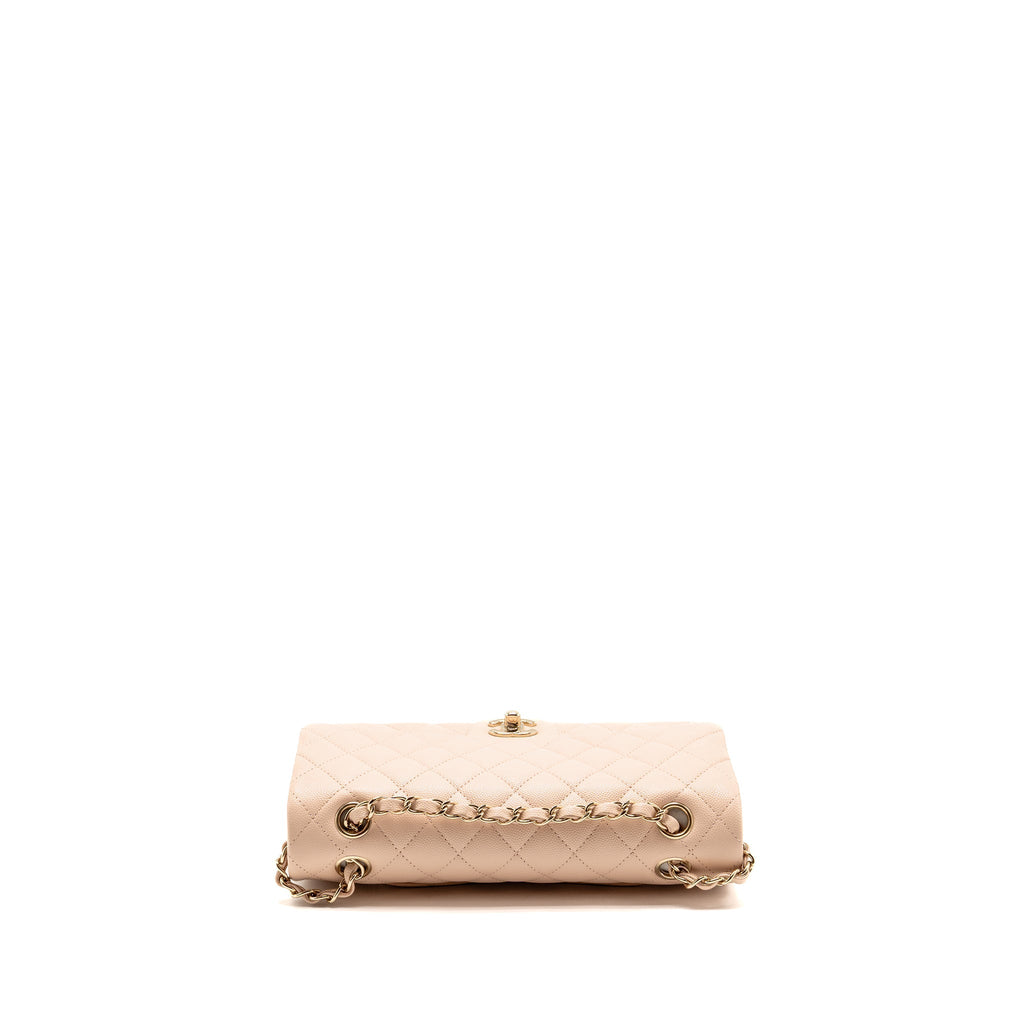 CHANEL MEDIUM CLASSIC DOUBLE FLAP BAG CAVIAR LIGHT PINK LGHW (MICROCHIP)